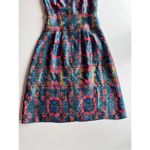 HUGO BY HUGO BOSS Kalilas Kaleidoscope Print Silk Charmeuse Sheath Dress, Size 0 - Picture 8 of 12